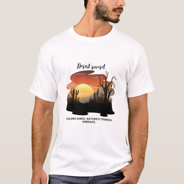 Camiseta Tee de sol vibrante para el desierto para hombres (Anverso)