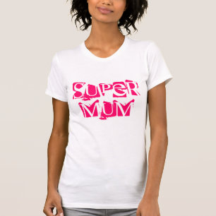 Camiseta tee de superMamá rosa funky
