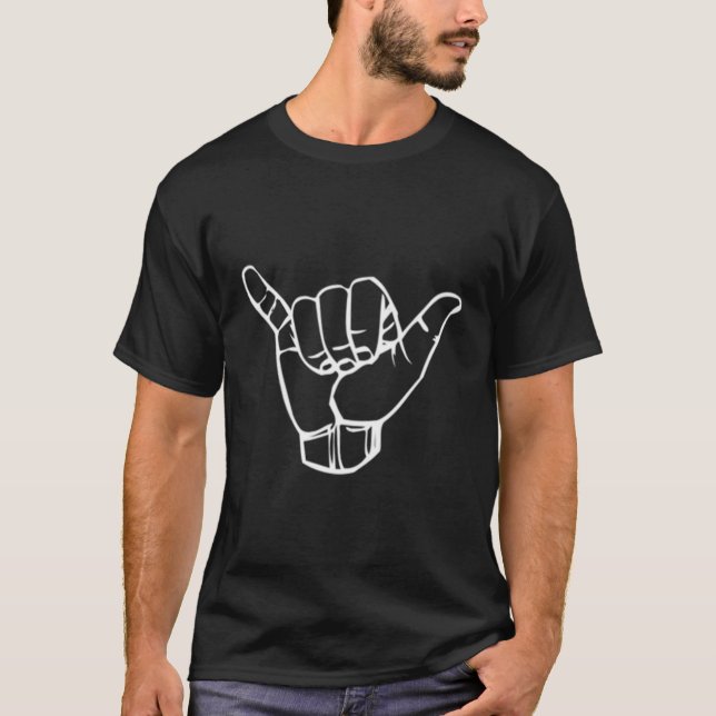 Camiseta Tee de surf Shaka Rótulo Retro Hawaii (Anverso)