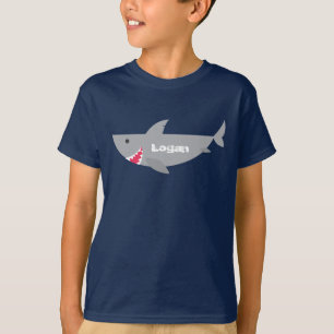Camiseta Tee de tiburón gris sonriente