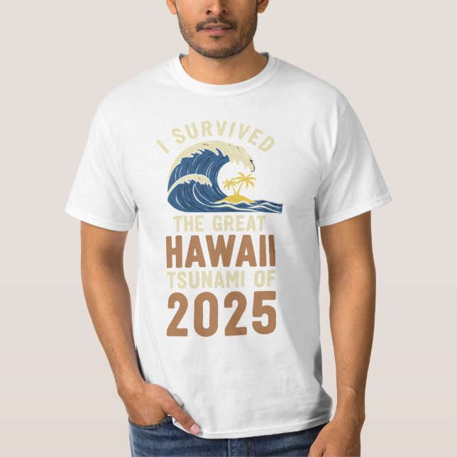 Camiseta Tee de vacaciones sobreviviente del tsunami de Haw (Anverso)