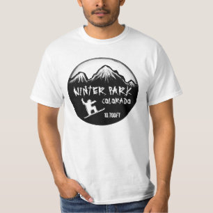 Camiseta Tee de valor artístico de snowboard Park Colorado