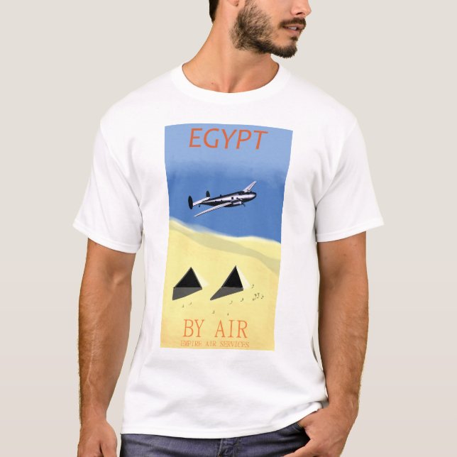 Camiseta Tee de viajes aéreos de Egipto de los años 30. (Anverso)