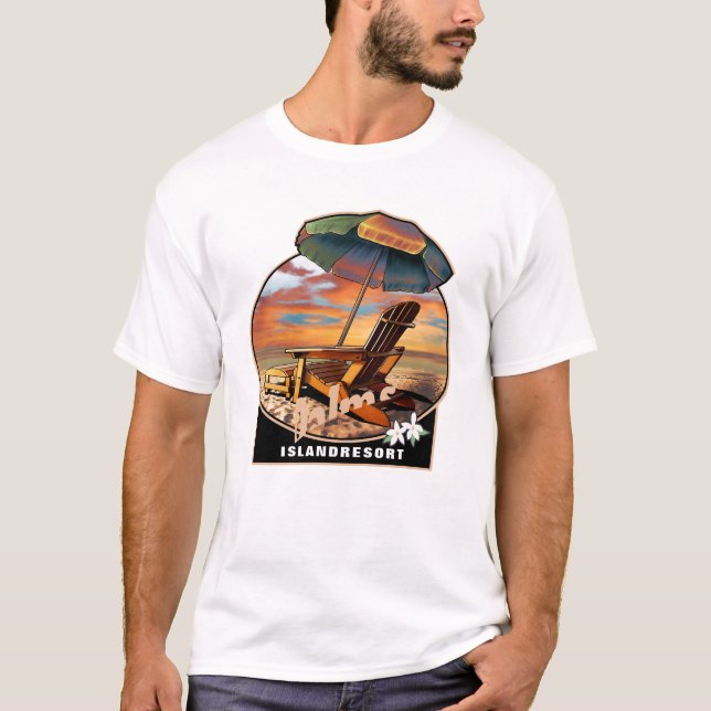 Camiseta Tee De Vibes De La Playa, Hora De Verano Retro, Ts (Anverso)