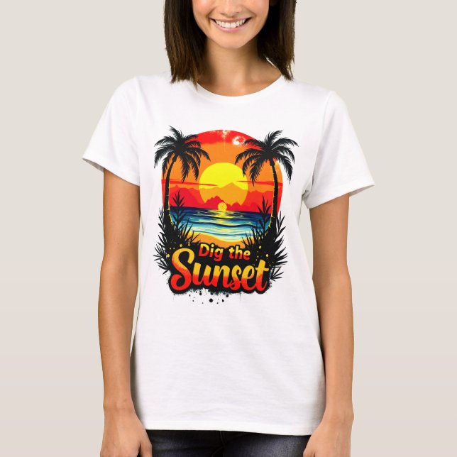 Camiseta Tee de voleibol Dig the Sunset - Perfecto para los (Anverso)