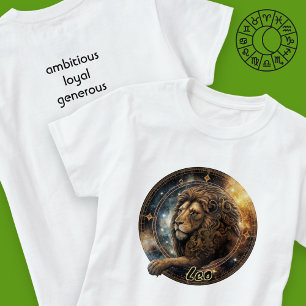 Camiseta Tee de Zodiac Hombres de Color Negro y Oro León