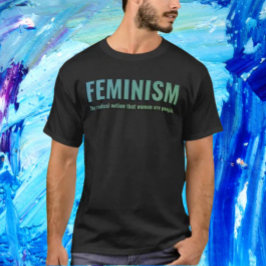 Camiseta Tee degradado de feminismo - Negrita en azul y ver
