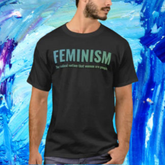 Camiseta Tee degradado de feminismo - Negrita en azul y ver