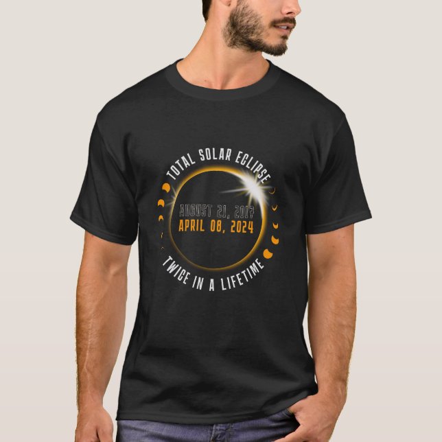 Camiseta Tee del coleccionista de eclipse 2024 "Dos veces e (Anverso)