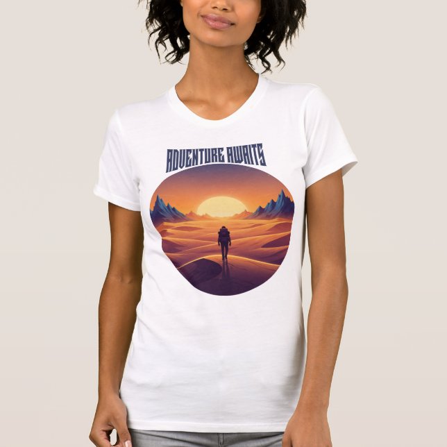 Camiseta Tee del Desierto de la Aventura — Persiguiendo Dun (Anverso)