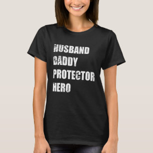 Camiseta Tee del Día del Padre Héroe del Esposo Papi Protec