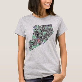 Camiseta Tee del mapa de la tipografía de Staten Island NY