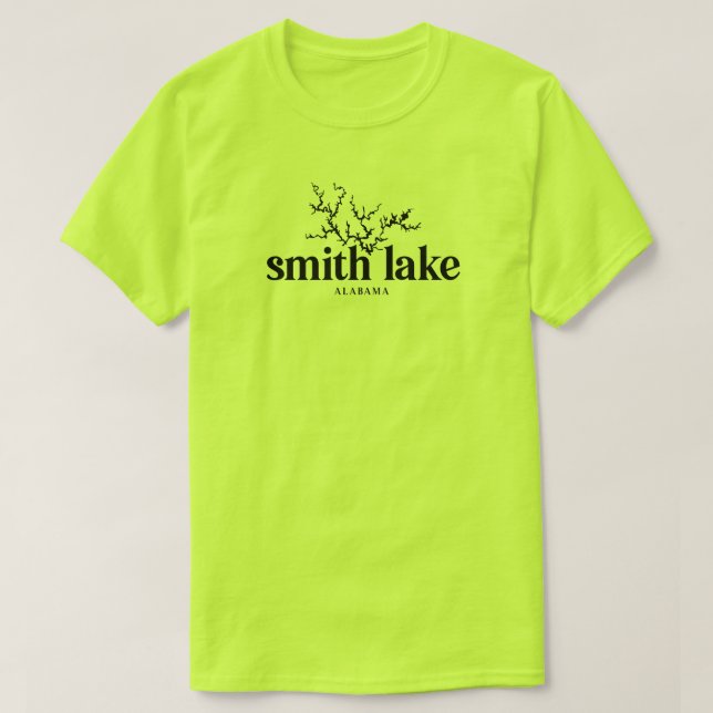 Camiseta Tee del mapa de Smith Lake Alabama (Diseño del anverso)