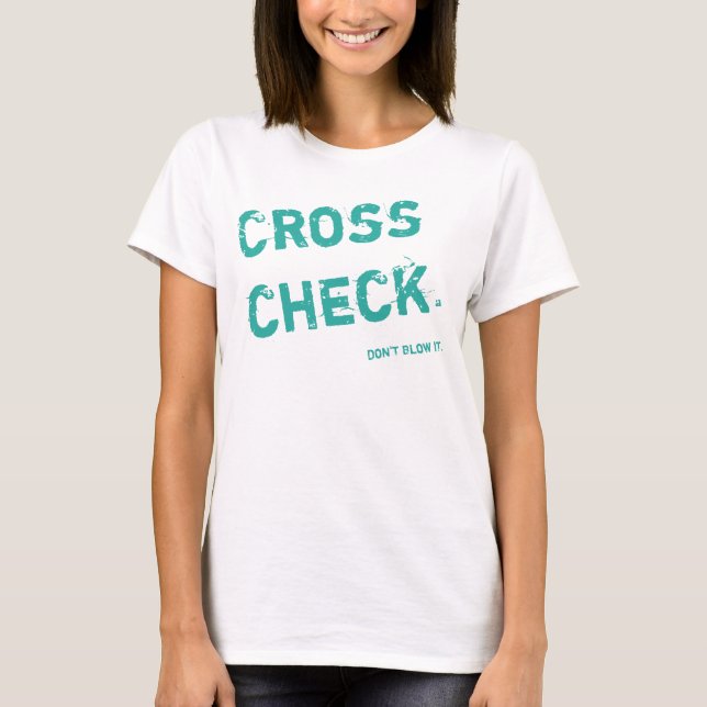 Camiseta Tee del operador de vuelo CROSSCHECK - Verde azula (Anverso)