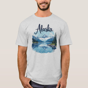 Camiseta Tee del río y las montañas de Alaska