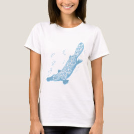 Camiseta Tee estilizado de color azul platypus