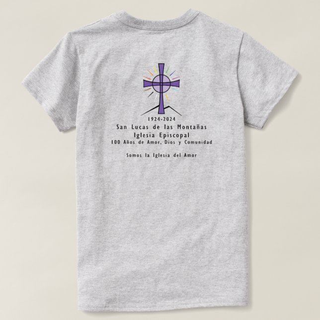 Camiseta Tee femenino con el logo del centenario ESPAÑOL (Reverso del diseño)