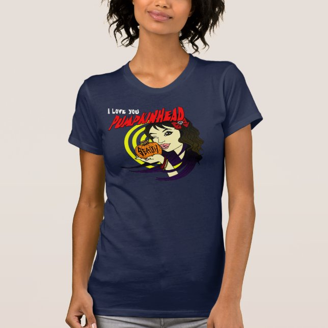 Camiseta Tee femenino de besos de cabeza de Pumpkinhead (Anverso)