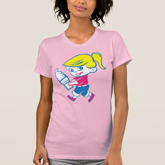 Camiseta Tee femenino de crema de hielo Chica - rosa (Anverso)