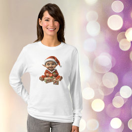 Camiseta Tee femenino de Elf, Navidades bebé felices