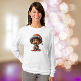 Camiseta Tee femenino de elf Navidades bebé iluminadas