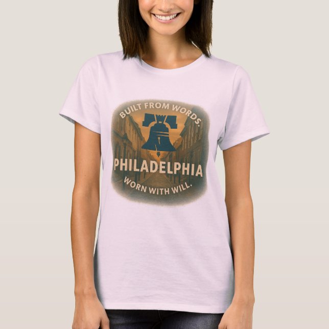 Camiseta Tee femenino de Filadelfia | Calmada de Patrimonio (Anverso)