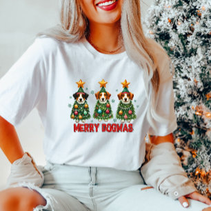 Camiseta Tee femenino de las Navidades Merry Dogmas