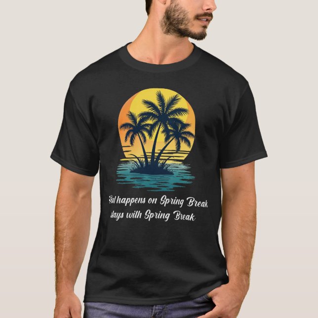 Camiseta Tee Fiesta de árbol de palmas de salto de primaver (Anverso)