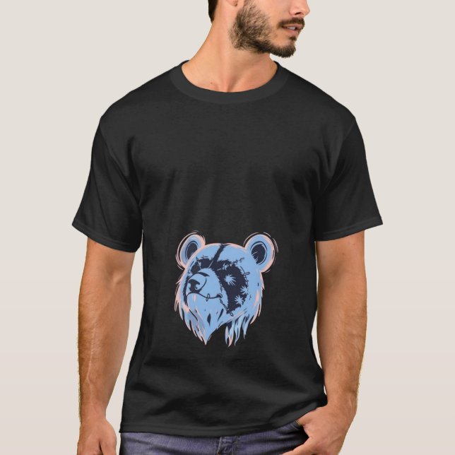 Camiseta Tee gráfico artístico de oso grunge artístico (Anverso)