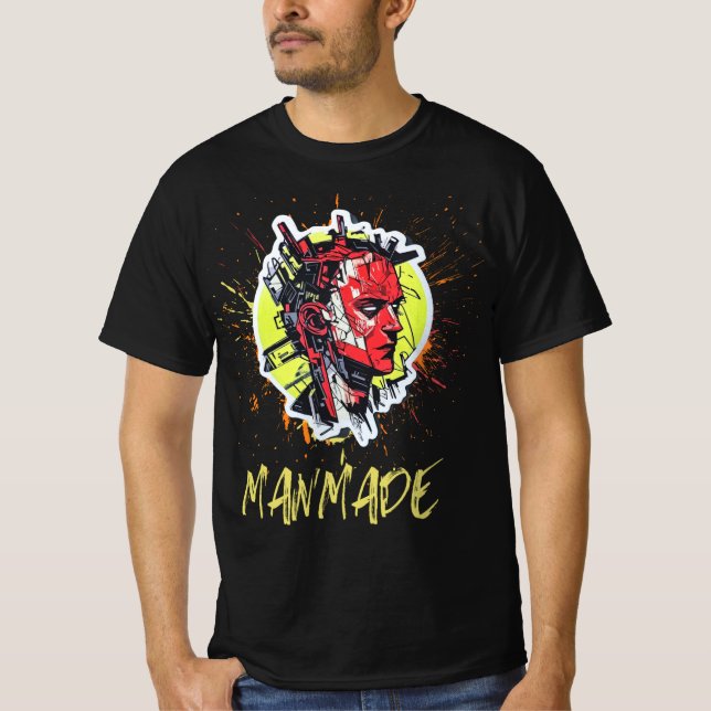 Camiseta Tee gráfico de arte digital hecho por el hombre (Anverso)