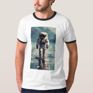 Camiseta "Tee gráfico de astronauta blanco: estilo estelar 