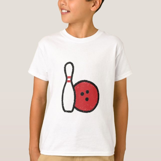 Camiseta Tee gráfico de Bowling | Bolera de bolos rojos de  (Anverso)