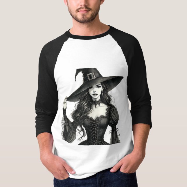 Camiseta Tee gráfico de bruja misteriosa (Anverso)