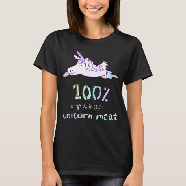 Camiseta Tee Gráfico De Carne De Unicornio Pura 100% (Anverso)