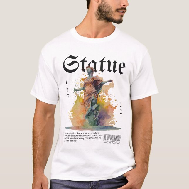 Camiseta Tee gráfico de estatua artística (Anverso)
