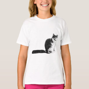 Camiseta Tee gráfico de gato largo y divertido