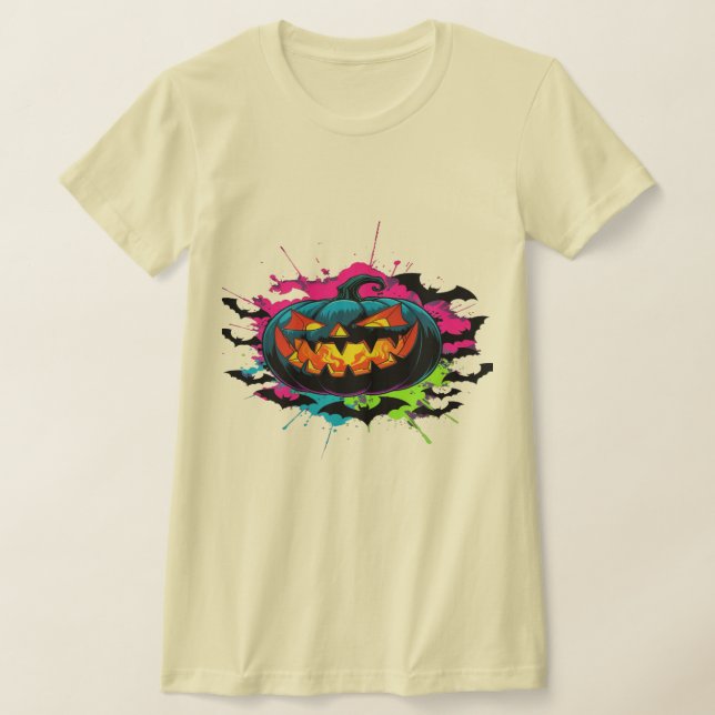 Camiseta Tee gráfico de Halloween de calabaza malvada - Esp (Distribución)