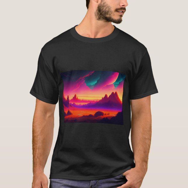Camiseta Tee gráfico de ilustraciones de fondo de escritori (Anverso)