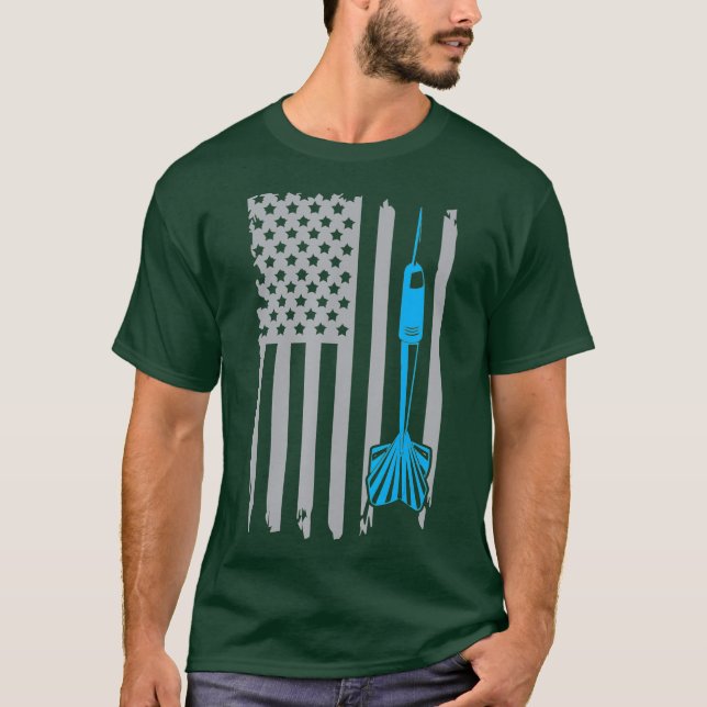 Camiseta Tee gráfico de la bandera estadounidense de Dart (Anverso)