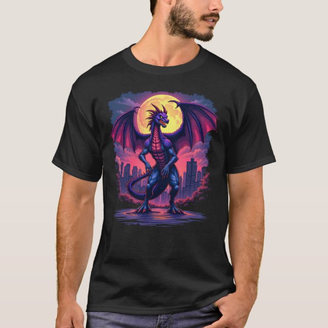 Camiseta Tee gráfico de la ciudad del dragón de fuego (Anverso)