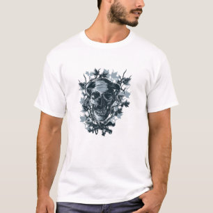 Camiseta Tee gráfico de la marfil de la flor de la piel osc