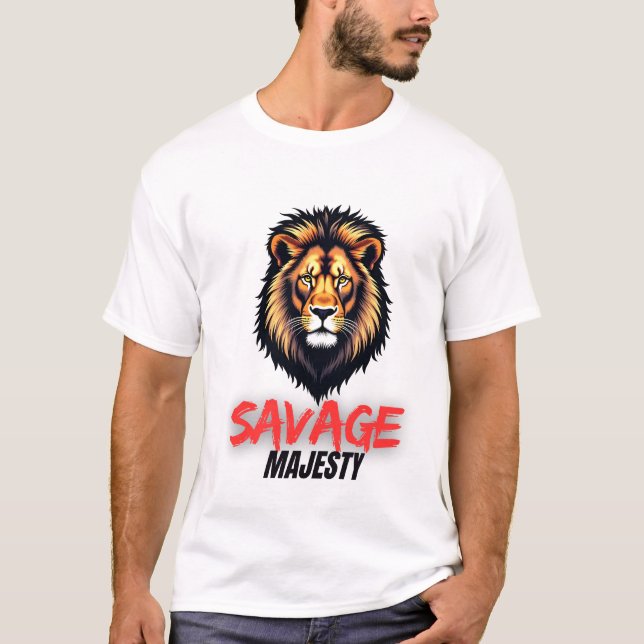 Camiseta Tee gráfico de león en alto para negrita (Anverso)