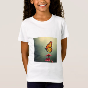 Camiseta "Tee gráfico de mariposa y flores"