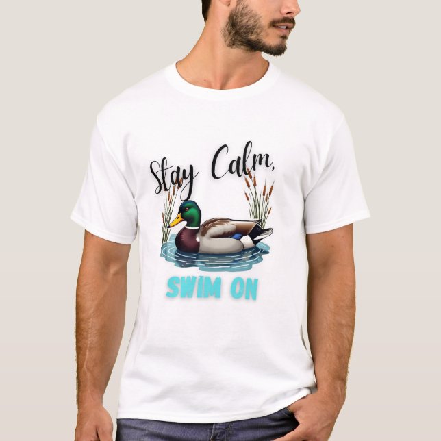 Camiseta Tee gráfico de natación de pato quirky - Divertido (Anverso)