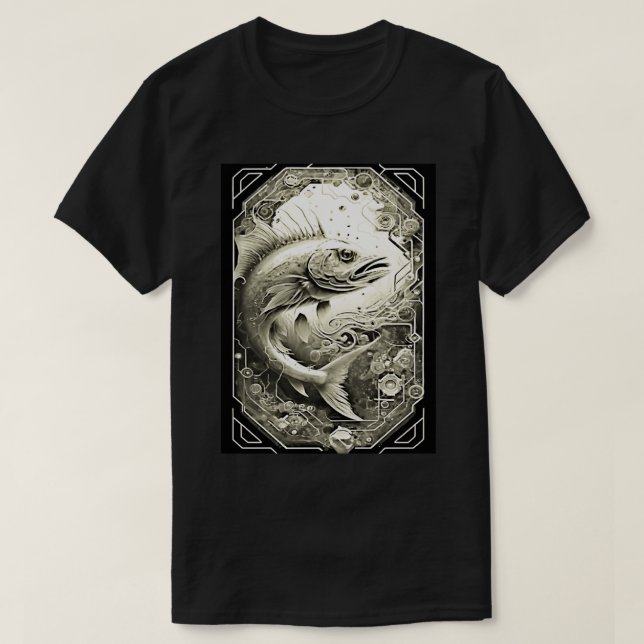 Camiseta Tee gráfico de peces rojos de Crimson de hombres e (Diseño del anverso)