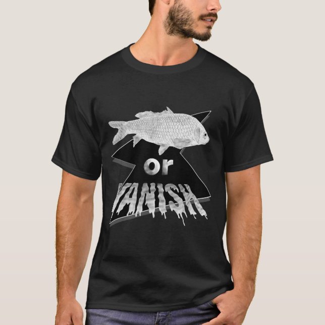 Camiseta Tee gráfico de pescado o vertido - Monocromo (Anverso)