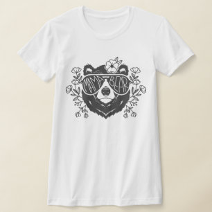 Camiseta Tee gráfico de sketch floral Mama Bear Shirt
