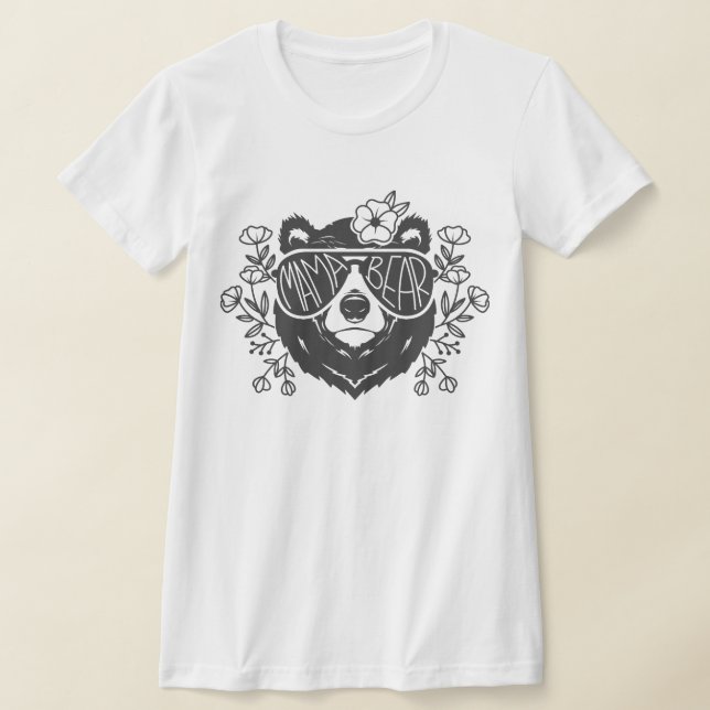 Camiseta Tee gráfico de sketch floral Mama Bear Shirt (Distribución)