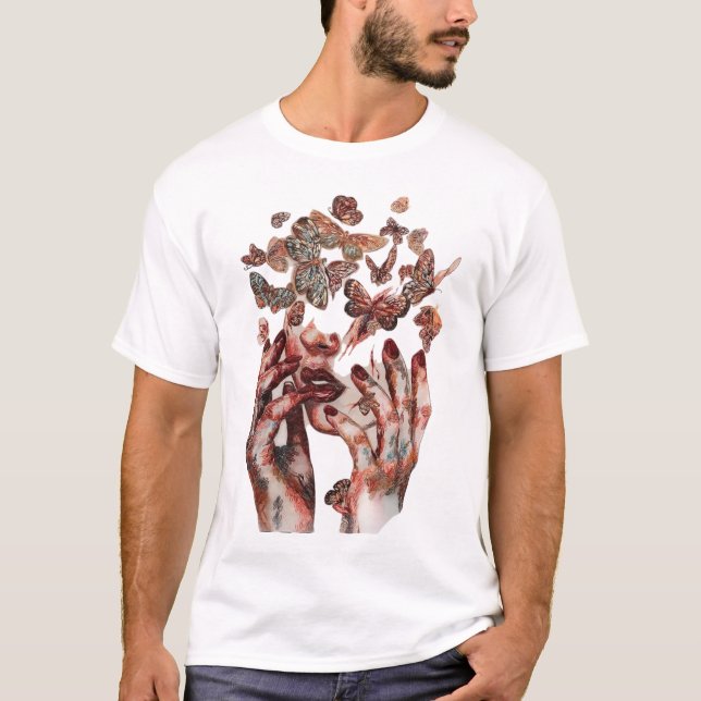 Camiseta "Tee gráfico de transformación de mariposa masculi (Anverso)