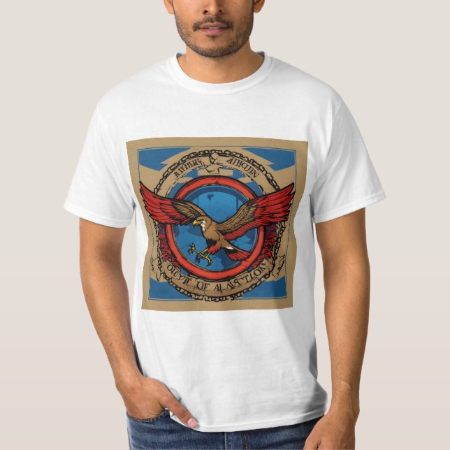 Camiseta "Tee gráfico de valor para hombres águilas" (Anverso)